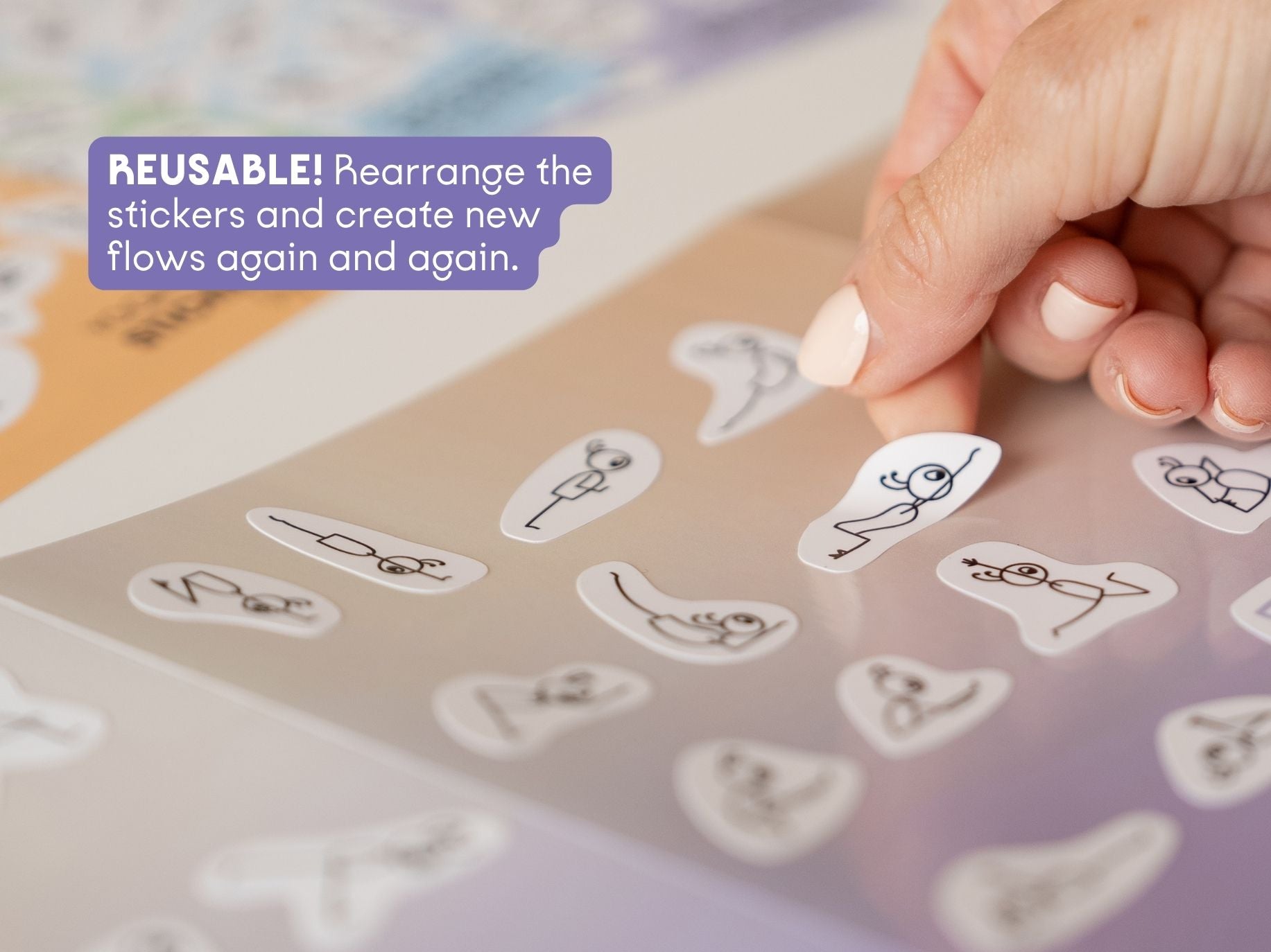 StickPlayFlow Reusable Yoga Stick Figure Stickers